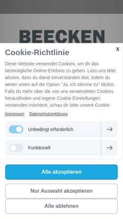 Vorschau der mobilen Webseite www.beecken-hamburg.de, Beecken Beratung Kommunikation