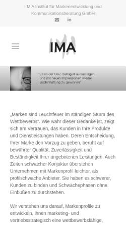 Vorschau der mobilen Webseite ima-gination.de, IMA Institut für Markenentwicklung und Kommunikationsberatung GmbH