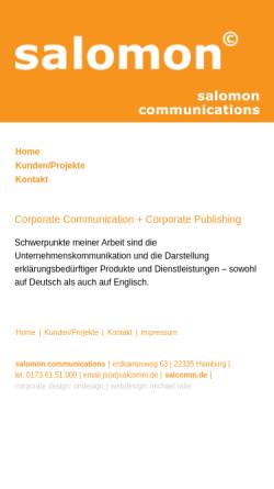 Vorschau der mobilen Webseite www.salcomm.de, Salomon Communications