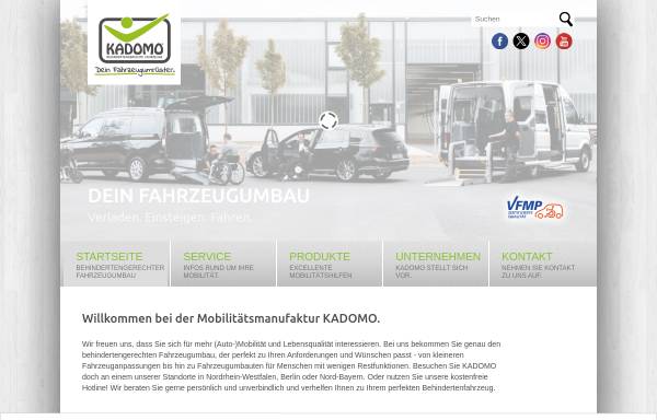 Vorschau von www.kadomo.de, KADOMO GmbH - Behindertenfahrzeuge und behindertengerechter Fahrzeugumbau