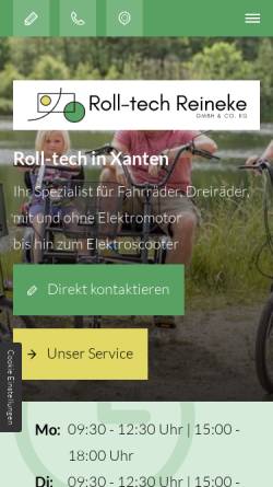 Vorschau der mobilen Webseite www.roll-tech.de, Roll-tech, Fa. Reineke