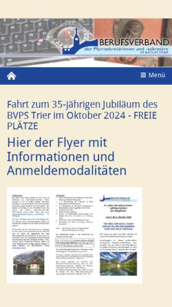 Vorschau der mobilen Webseite www.bvps-trier.de, Berufsverband der Pfarrsekretärinnen und -sekretäre im Bistum Trier