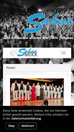 Vorschau der mobilen Webseite www.sahnemixx.de, SahneMixx