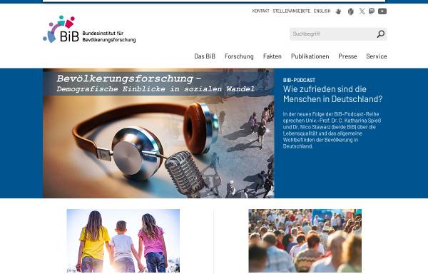 Vorschau von www.bib-demografie.de, Bundesinstitut für Bevölkerungsforschung (BiB)