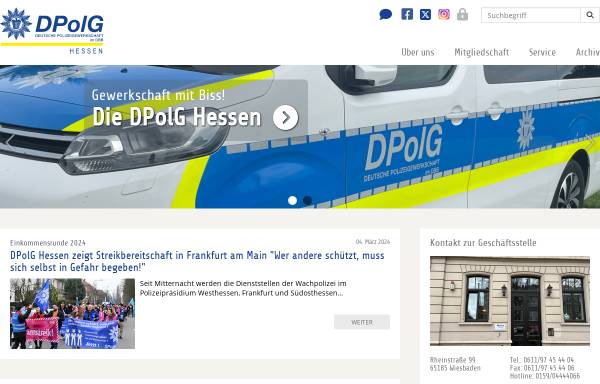 Vorschau von www.dpolghessen.de, Deutsche Polizeigewerkschaft im Beamtenbund [DPolG] - Landesverband Hessen