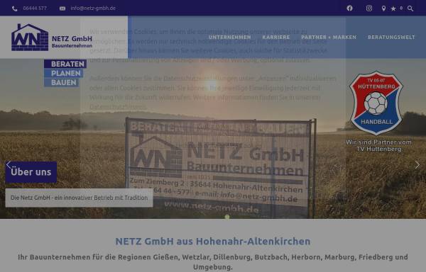 Vorschau von www.netz-gmbh.de, Netz GmbH Bauunternehmen