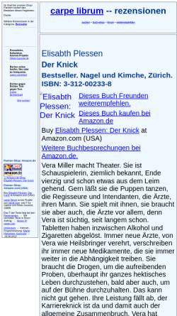 Vorschau der mobilen Webseite rezensionen.literaturwelt.de, Elisabeth Plessen: Der Knick