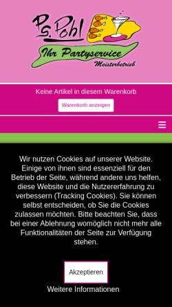 Vorschau der mobilen Webseite www.ps-pohl.de, Catering und Partyservice Pohl