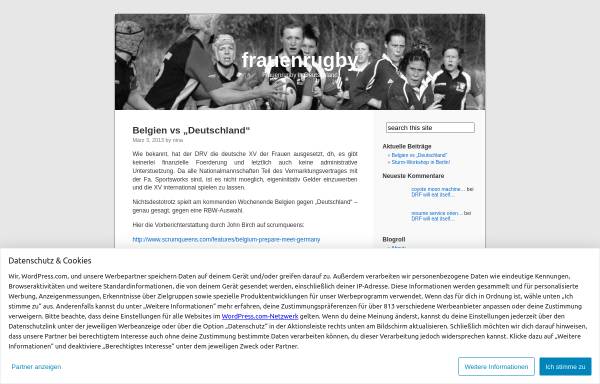 Vorschau von frauenrugby.wordpress.com, Deutsche Rugby Frauen