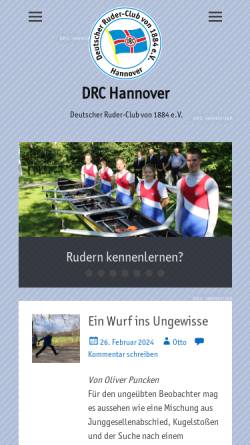 Vorschau der mobilen Webseite www.drc1884.de, Deutscher Ruder-Club von 1884 e.V. - Hannover
