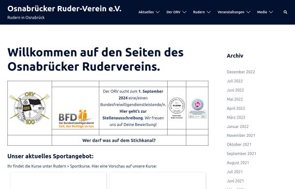 Vorschau von www.orv.de, Osnabrücker Ruder-Verein e.V.