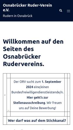 Vorschau der mobilen Webseite www.orv.de, Osnabrücker Ruder-Verein e.V.