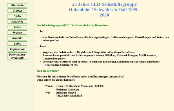 Vorschau von www.crohn-colitis-schwaebisch-hall.de, Selbsthilfegruppe MC/CU aus Schwäbisch - Hall Hohenlohe