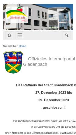 Vorschau der mobilen Webseite www.gladenbach.de, Stadt Gladenbach