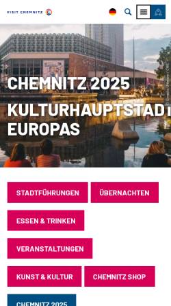 Vorschau der mobilen Webseite www.chemnitz.travel, CMT Chemnitz GmbH