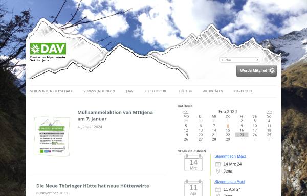 Vorschau von www.wand.alpenverein-jena.de, DAV/TBB-Kletterwand Jena