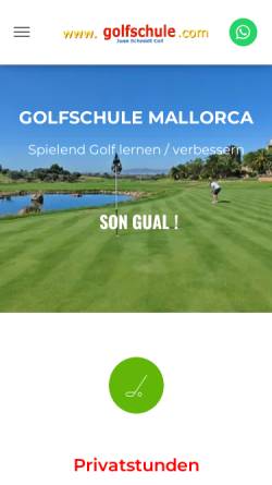 Vorschau der mobilen Webseite www.golfschule.com, Golfschule Mallorca, Juan Schmidt Coll