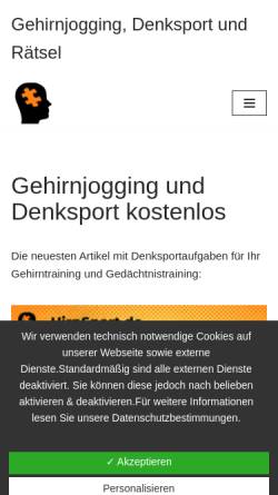 Vorschau der mobilen Webseite www.hirnsport.de, HirnSport.de