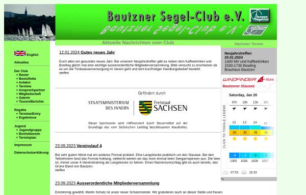 Vorschau von www.bautzener-segelclub.de, Bautzener Segelclub e.V.