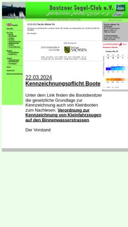 Vorschau der mobilen Webseite www.bautzener-segelclub.de, Bautzener Segelclub e.V.