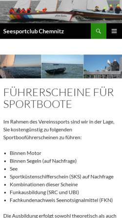 Vorschau der mobilen Webseite ssc-chemnitz.de, Seesportclub Chemnitz