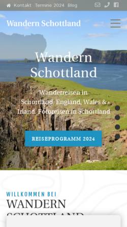 Vorschau der mobilen Webseite www.wandern-schottland.de, Wandern Schottland