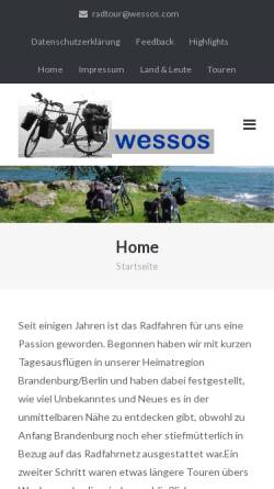 Vorschau der mobilen Webseite www.wessos.com, Radfahren in Brandenburg
