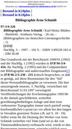 Vorschau der mobilen Webseite www.bsz-bw.de, Bibliographie Arno Schmidt (3)