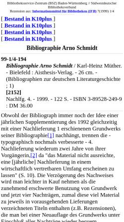 Vorschau der mobilen Webseite www.bsz-bw.de, Bibliographie Arno Schmidt (4)