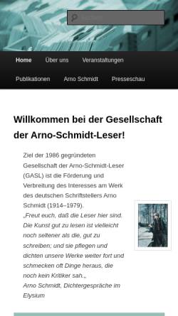 Vorschau der mobilen Webseite www.gasl.org, GASL - Gesellschaft der Arno-Schmidt-Leser