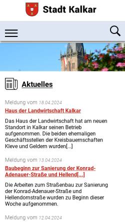 Vorschau der mobilen Webseite www.kalkar.de, Kalkar