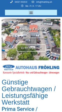 Vorschau der mobilen Webseite autohaus-froehling.de, Autohaus Fröhling GmbH & Co. KG
