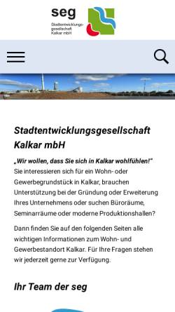 Vorschau der mobilen Webseite www.seg-kalkar.de, Stadtentwicklungsgesellschaft Kalkar mbH (SEG)