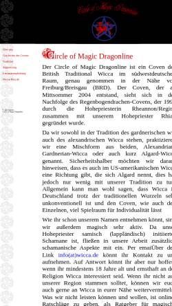 Vorschau der mobilen Webseite www.wicca.de, Regenbogendrachen Coven
