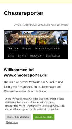 Vorschau der mobilen Webseite www.chaosreporter.de, Chaosreporter Manuela