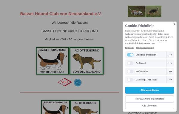 Vorschau von www.bhc-web.de, Basset Hound Club von Deutschland e.V.