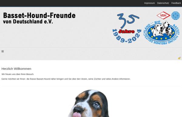 Vorschau von www.basset-hound-freunde.de, Basset-Hound-Freunde Deutschland e.V.