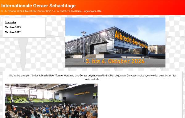 Vorschau von www.schachtage.de, Förderverein Schach Gera e.V.