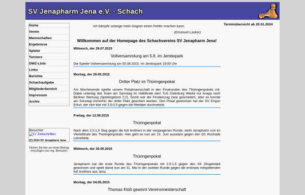 Vorschau von jenapharm.pethor.de, SV Jenapharm Jena e.V. Sektion Schach