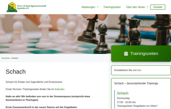 Vorschau von tsg-apolda.de, Turn- und Sportgemeinschaft Apolda Sektion Schach
