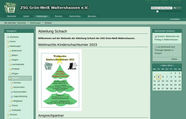 Vorschau von www.zsg-waltershausen.de, ZSG Grün-Weiß Waltershausen Abt. Schach