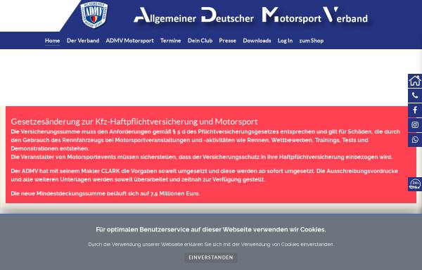 Vorschau von www.admv.de, Allgemeiner Deutscher Motorsport Verband