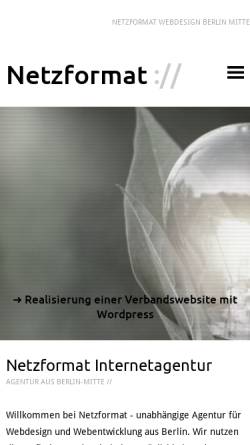 Vorschau der mobilen Webseite www.netzformat.de, Netzformat DMG