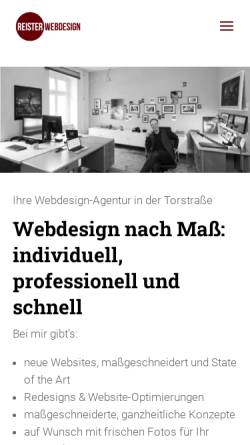 Vorschau der mobilen Webseite www.reister-webdesign.de, Reister Webdesign GmbH
