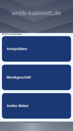 Vorschau der mobilen Webseite www.antik-kabinett.de, Antik-Kabinett