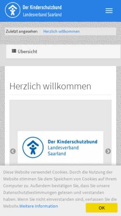 Vorschau der mobilen Webseite www.kinderschutzbund-saarland.de, DKSB Deutscher Kinderschutzbund e.V. Landesverband