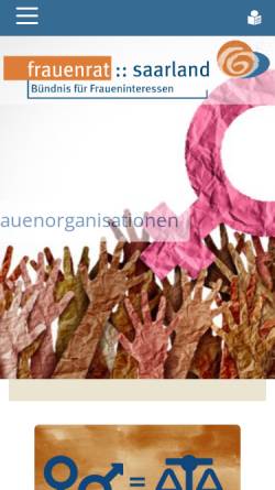 Vorschau der mobilen Webseite www.frauenrat-saarland.de, Frauenrat