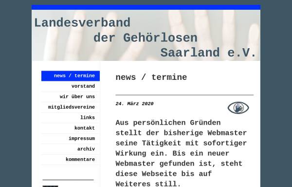 Vorschau von www.lv-gl-saarland.de, Landesverband der Gehörlosen e.V.