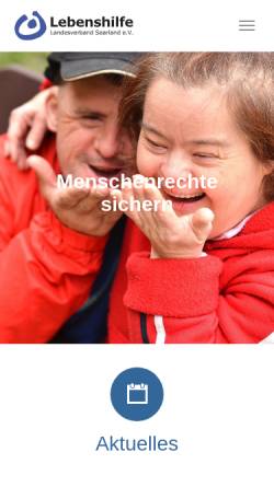Vorschau der mobilen Webseite www.lebenshilfe-saarland.de, Lebenshilfe für Menschen mit geistiger Behinderung e.V. Landesverband