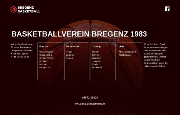 Vorschau von www.bregenz-basketball.at, Basketballverein 1983